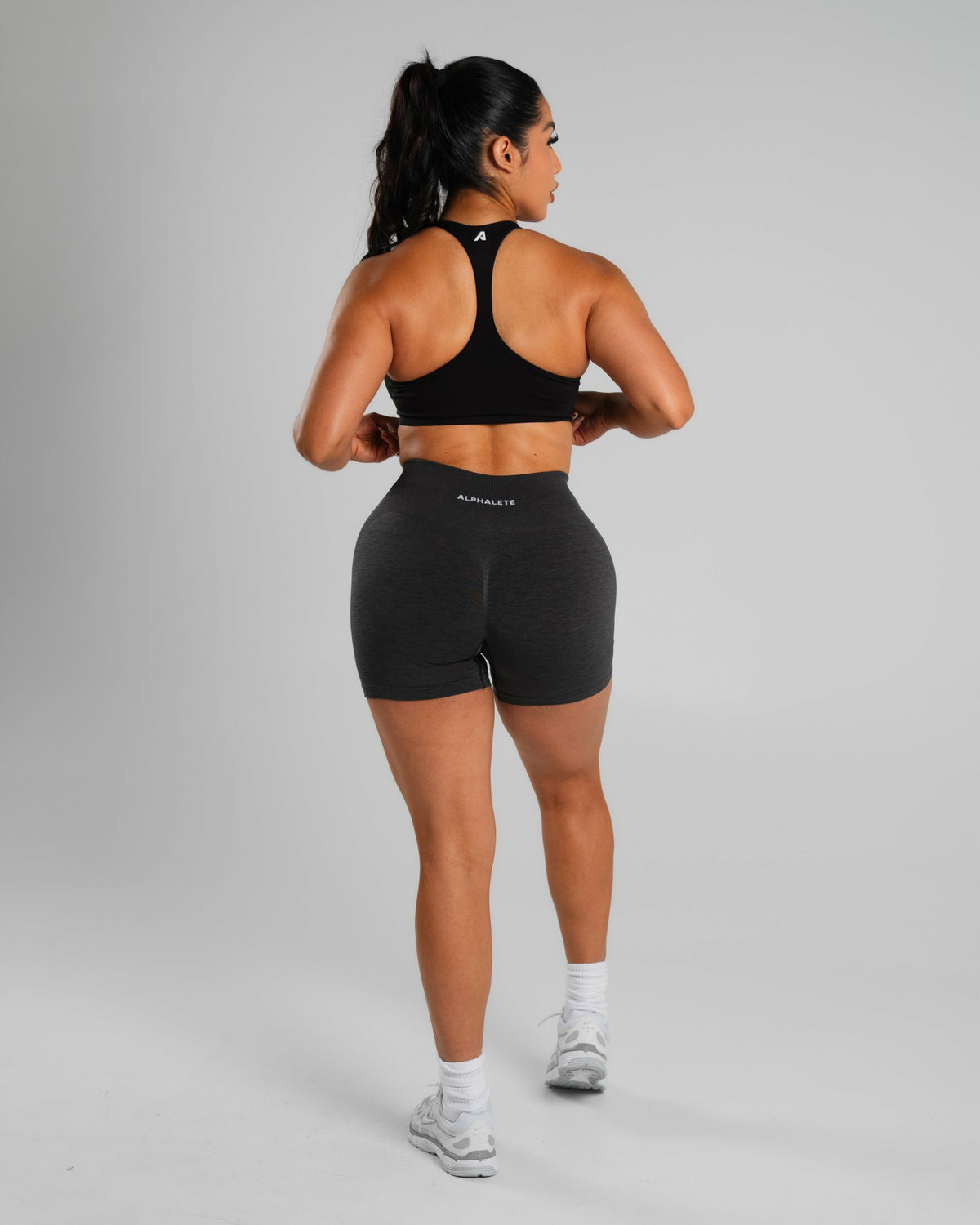 Amplify Mid Rise Short - Dark Heather Grey | Alphalete