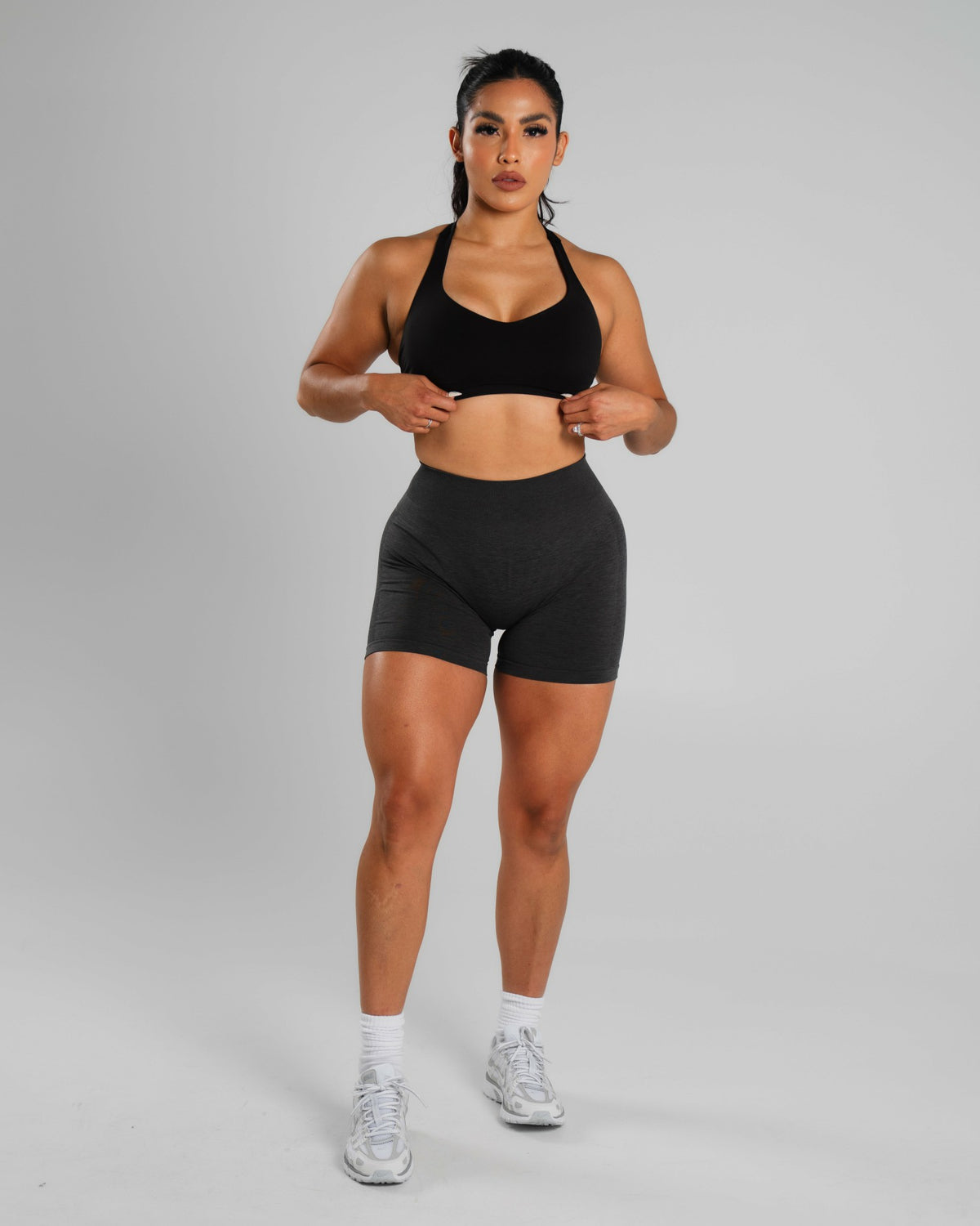 Amplify Mid Rise Short - Dark Heather Grey | Alphalete