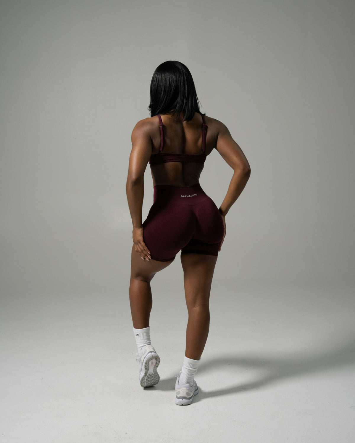Pump Mid Rise Short - Merlot - Workout Clothes For Women | Alphalete