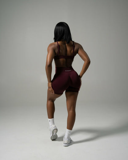 Pump Mid Rise Short - Merlot - Workout Clothes For Women | Alphalete