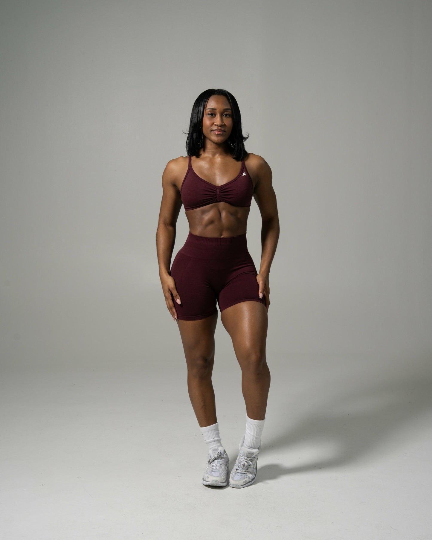 Pump Mid Rise Short - Merlot - Workout Clothes For Women | Alphalete