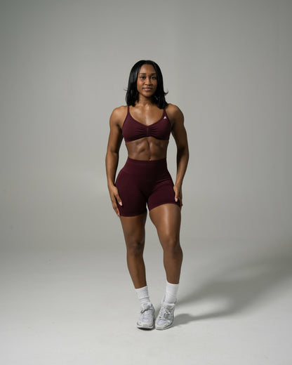 Pump Mid Rise Short - Merlot - Workout Clothes For Women | Alphalete