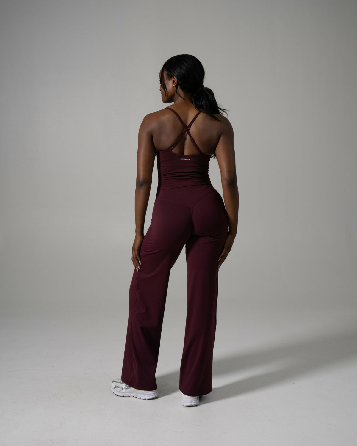 Aura Wide Leg Pant Long - Merlot | Alphalete
