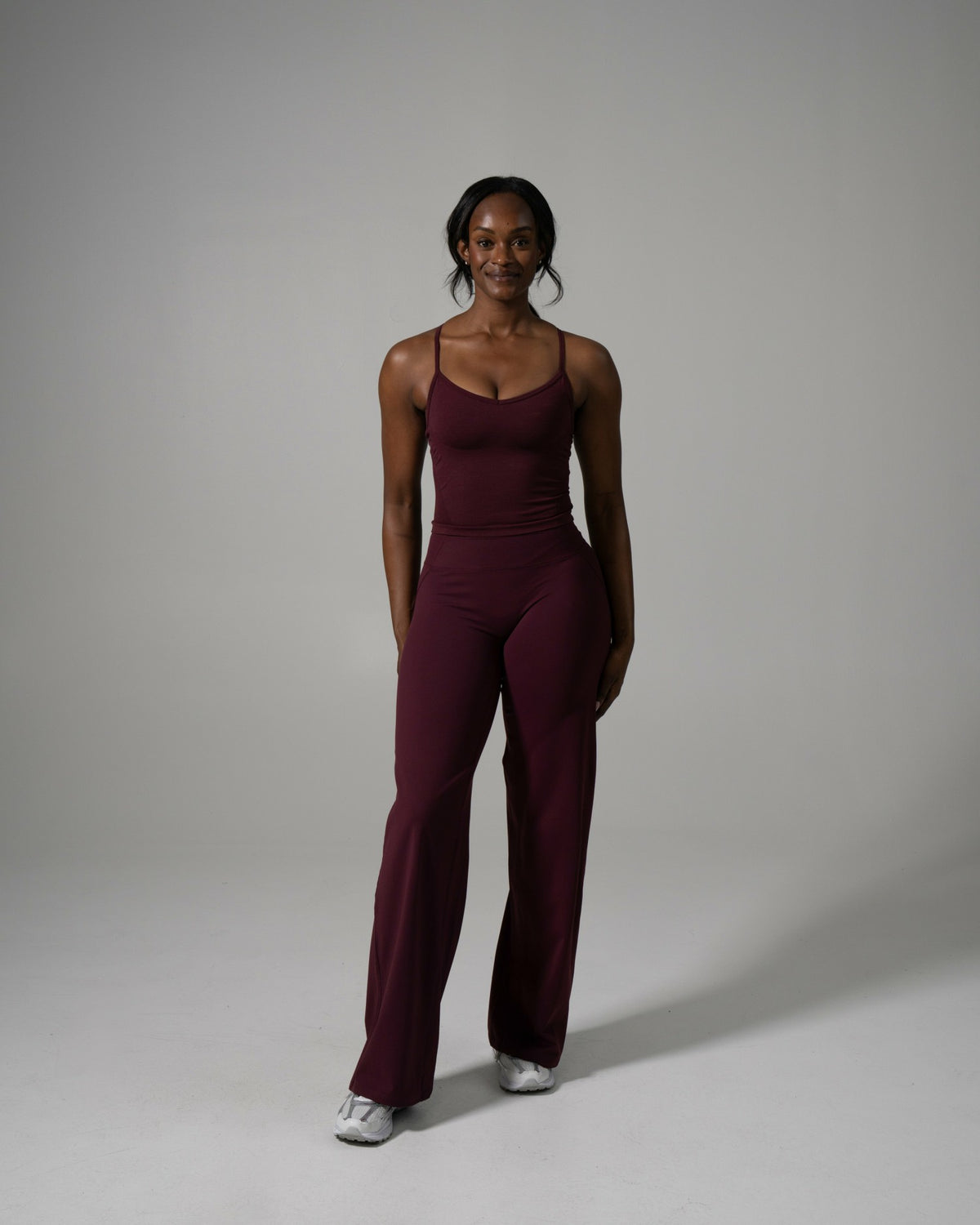 Aura Wide Leg Pant Long - Merlot | Alphalete