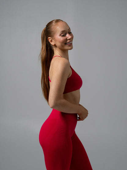 Amplify Open Back Bra - Wild Strawberry - Best Sports Bra | Alphalete