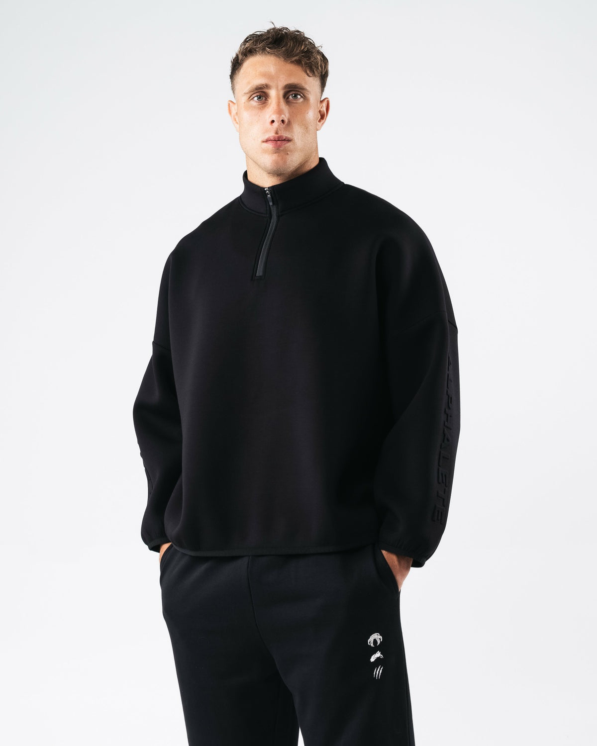 ELMTS Quarter Zip - Black - Men Workout Clothes | Alphalete