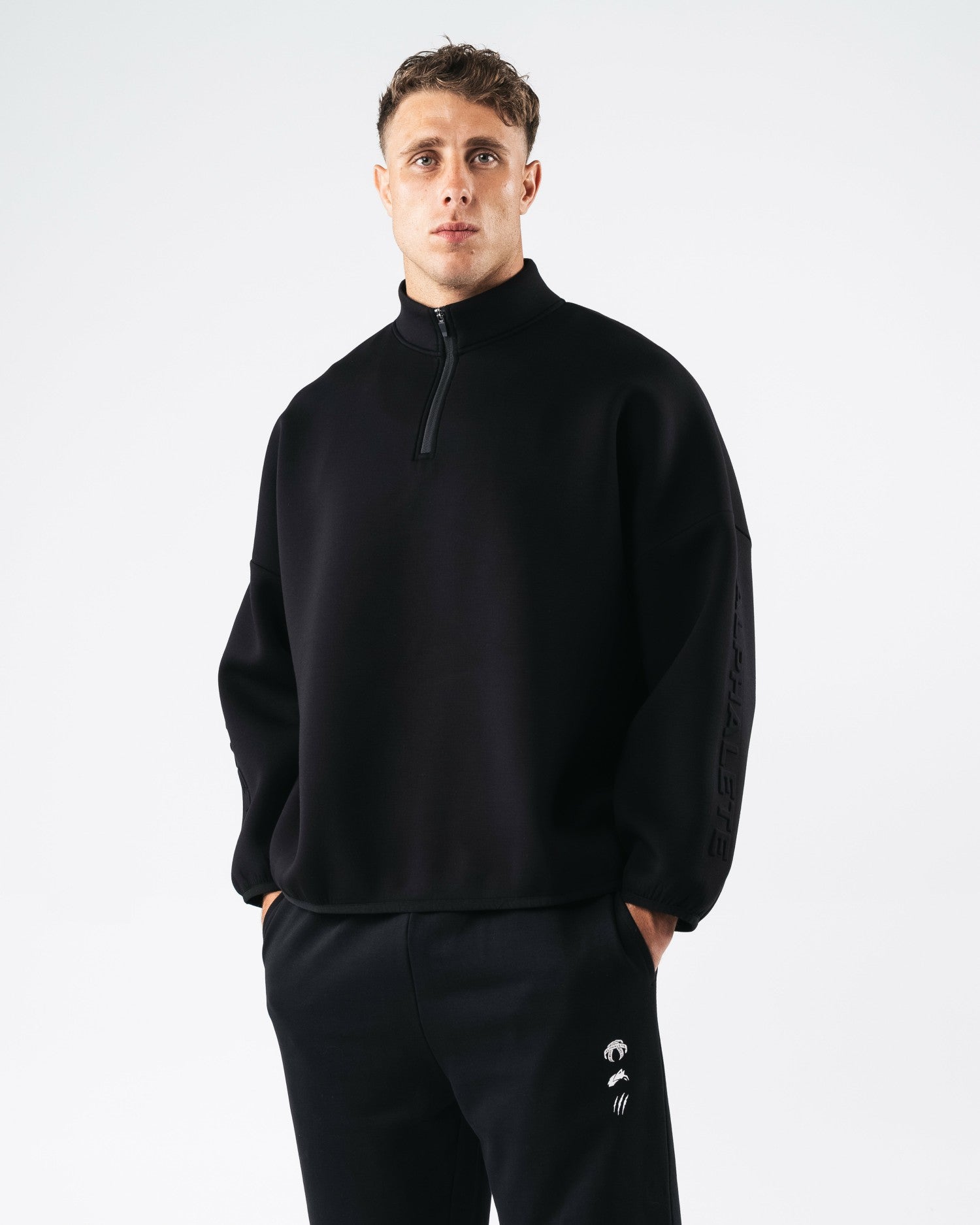 ELMTS Quarter Zip - Black - Men Workout Clothes | Alphalete