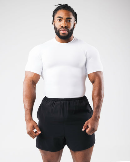 Power Short Sleeve - White - Men's Athletic Shorts | Alphalete