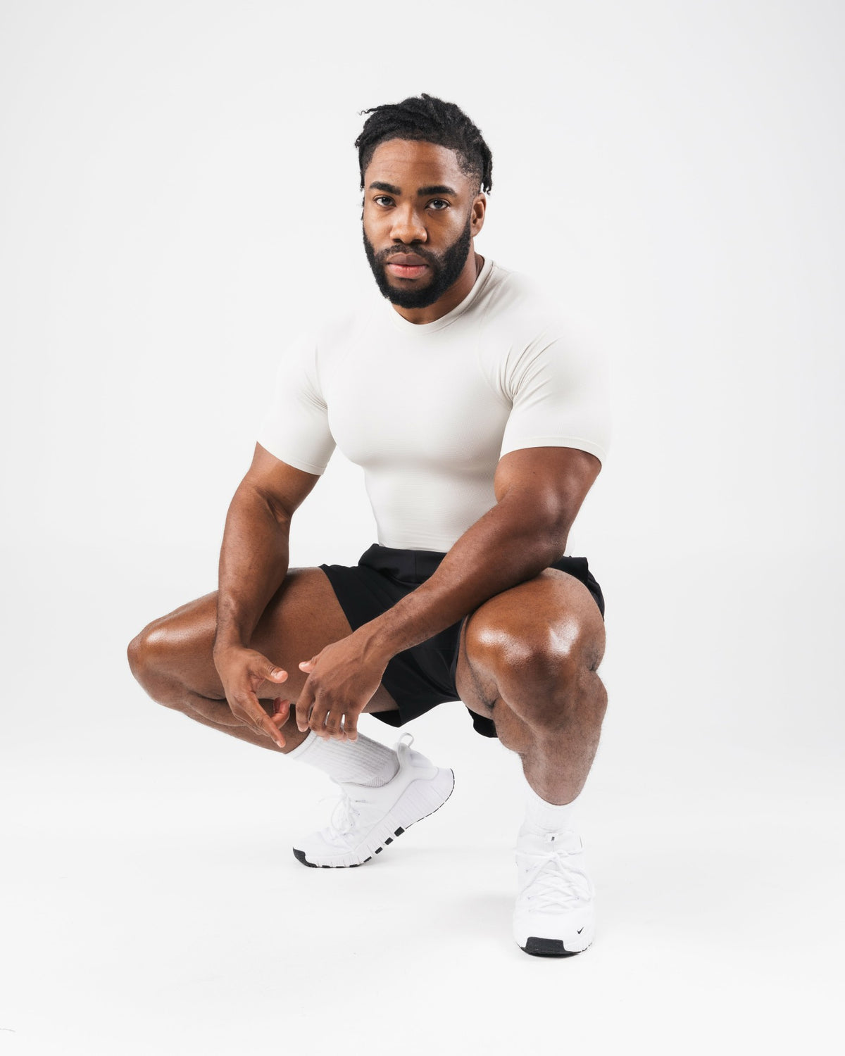 Power Short Sleeve - Bone - Men's Athletic Shorts | Alphalete
