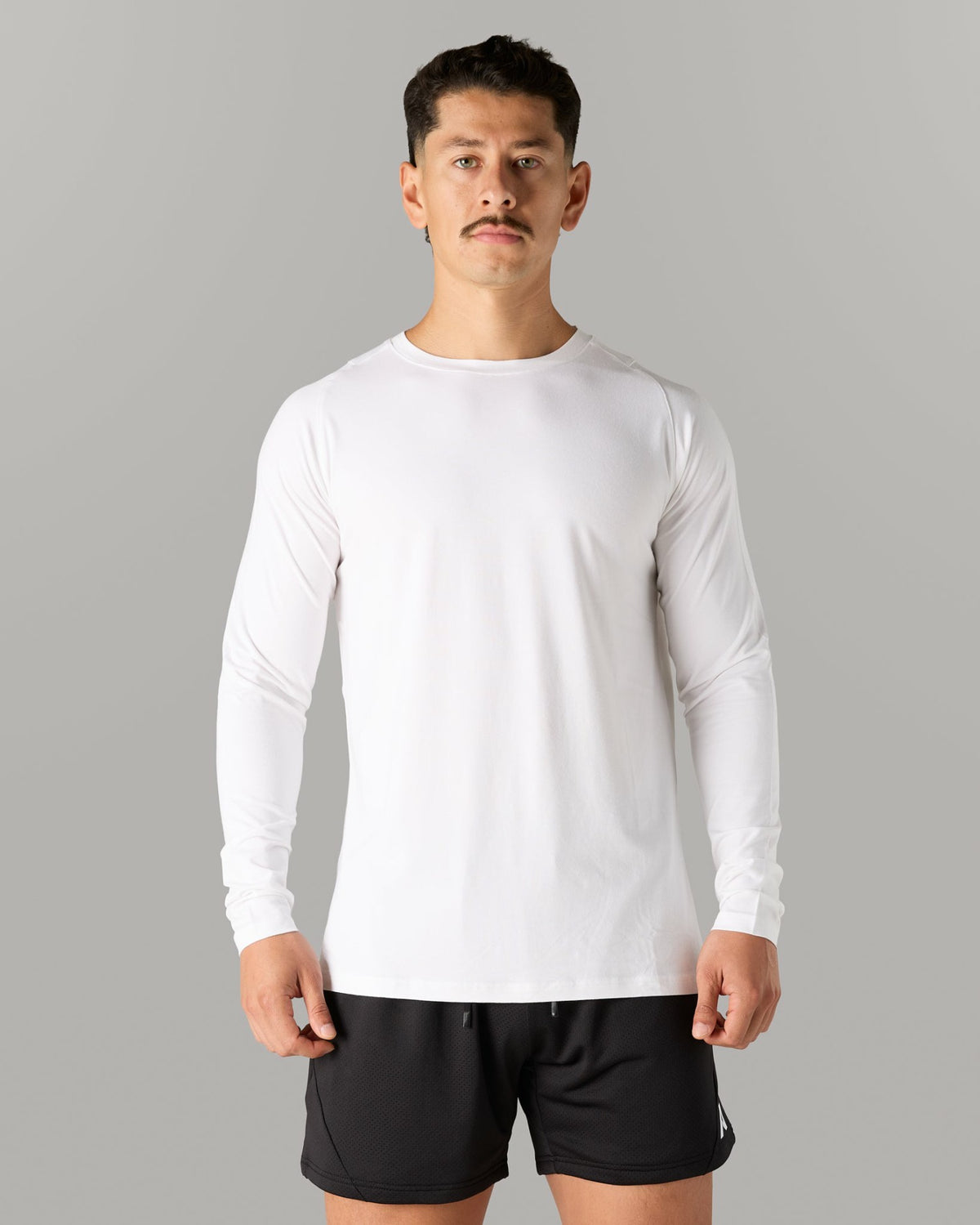 Essential LS Tee - White - Mens Workout Tee | Alphalete