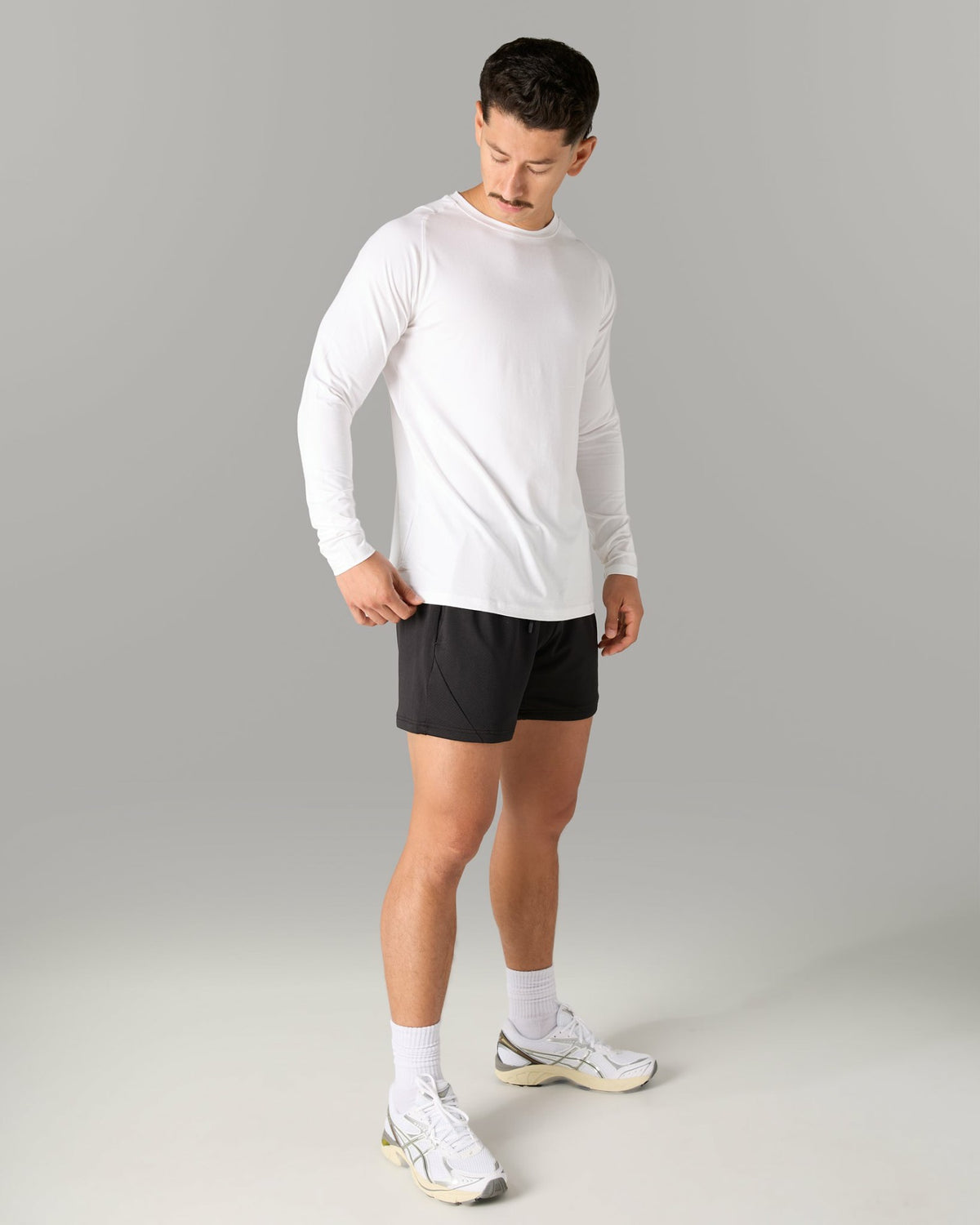 Essential LS Tee - White - Mens Workout Tee | Alphalete