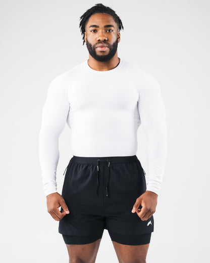 Power Long Sleeve - White - Workout Clothes | Alphalete
