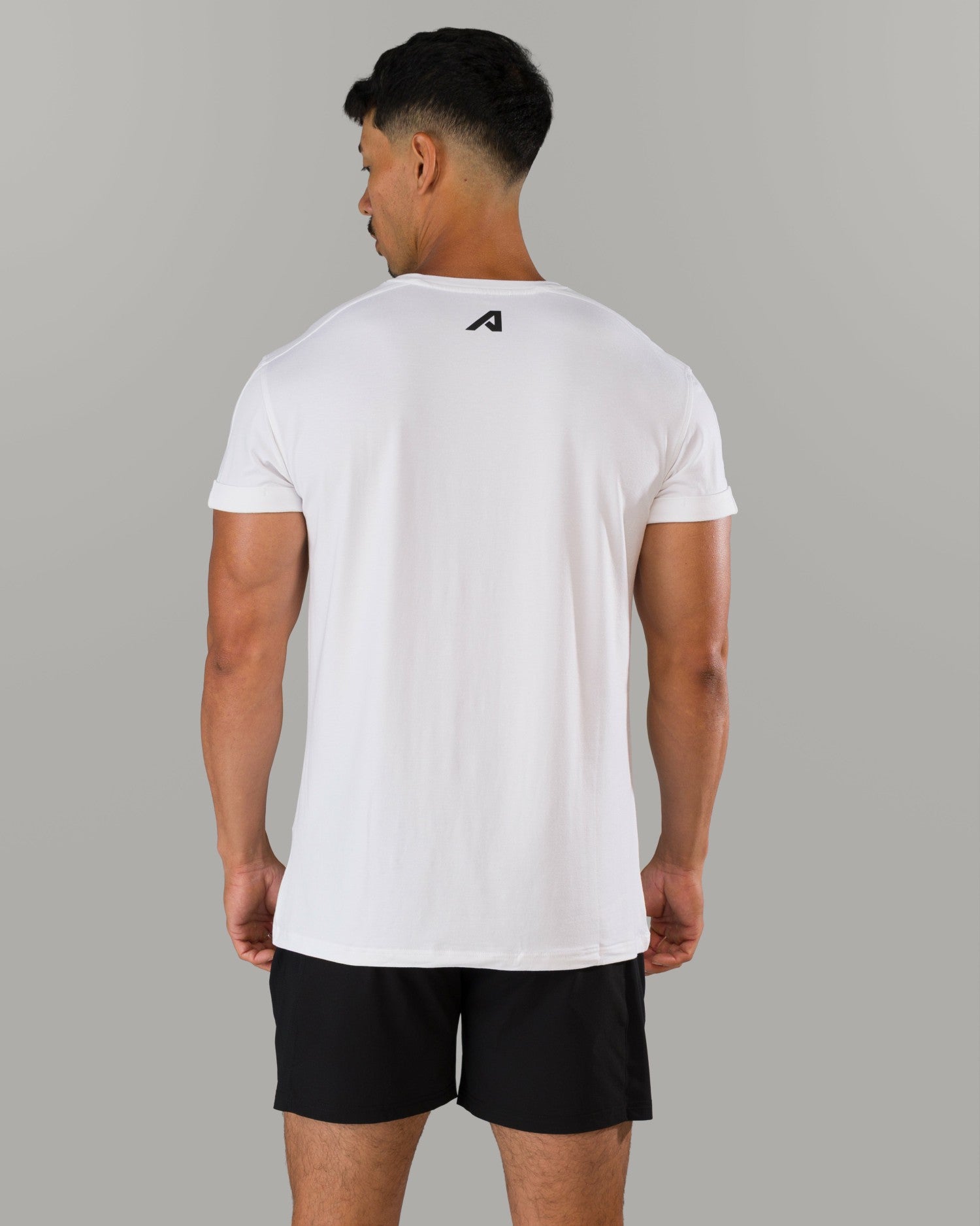 Rolled Muscle Tee - White - Mens Workout Tee | Alphalete