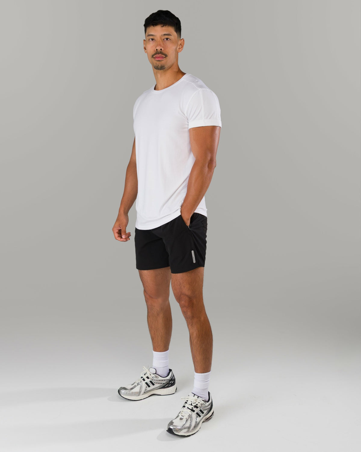 Rolled Muscle Tee - White - Mens Workout Tee | Alphalete