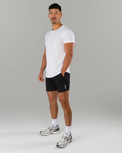 Rolled Muscle Tee - White - Mens Workout Tee | Alphalete