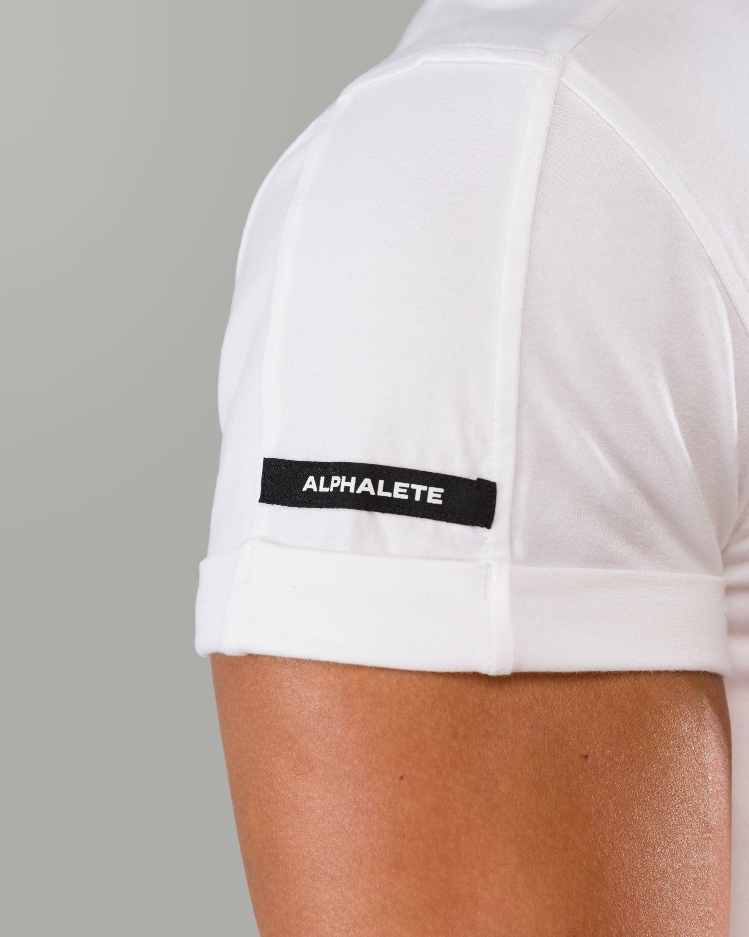 Rolled Muscle Tee - White - Mens Workout Tee | Alphalete