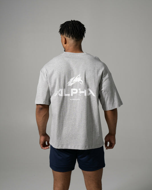 Alpha Tee - Med Heather Grey - Mens Workout Tee | Alphalete