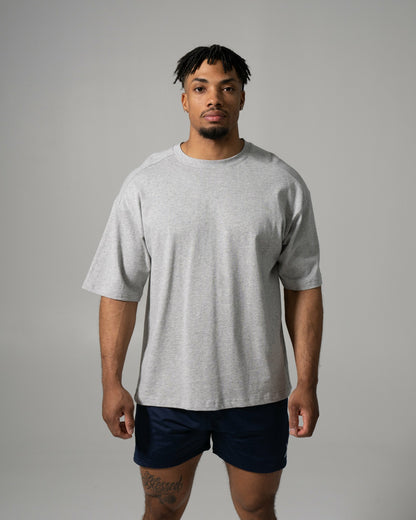 Alpha Tee - Med Heather Grey - Mens Workout Tee | Alphalete