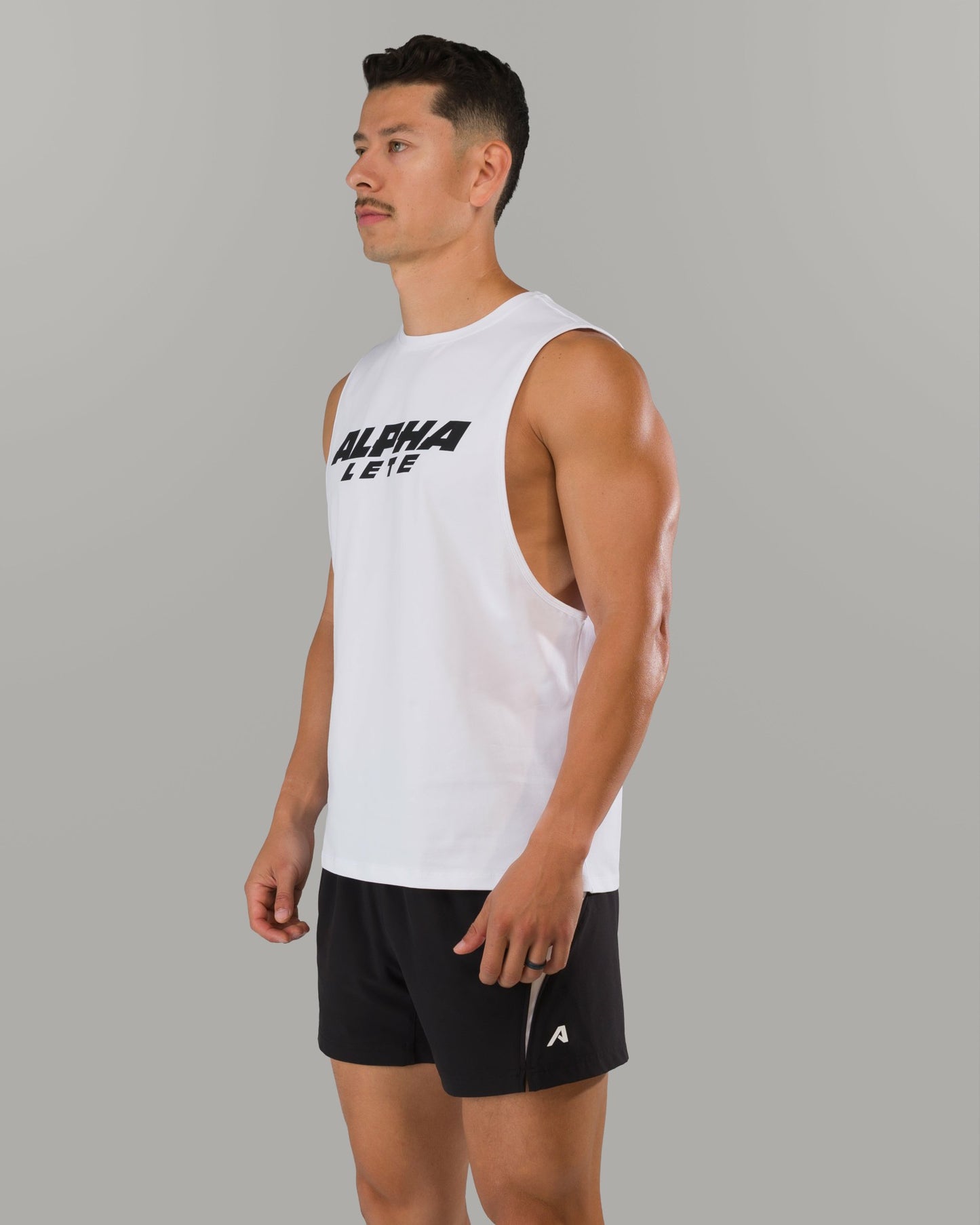 Force Core Cutoff - White - Mens Workout Tee | Alphalete