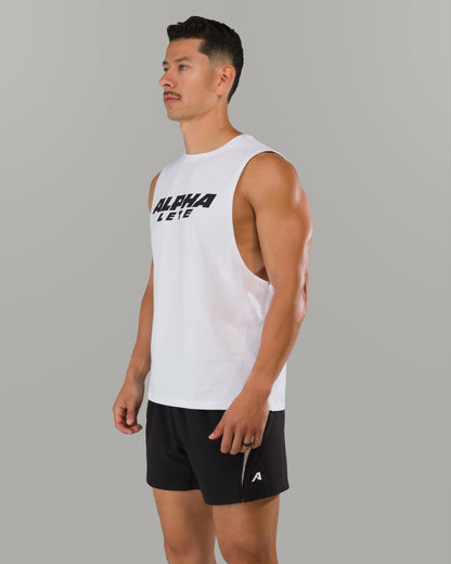 Force Core Cutoff - White - Mens Workout Tee | Alphalete