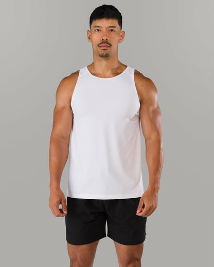 AeroFlex Vault Tank - White - Mens Workout Tee | Alphalete