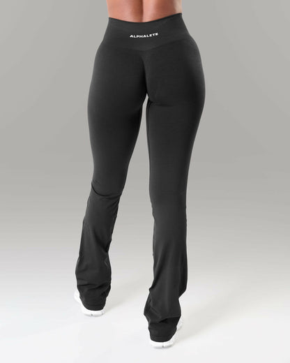 Amplify Ultra-High Rise Flared Pant Long - Black | Alphalete