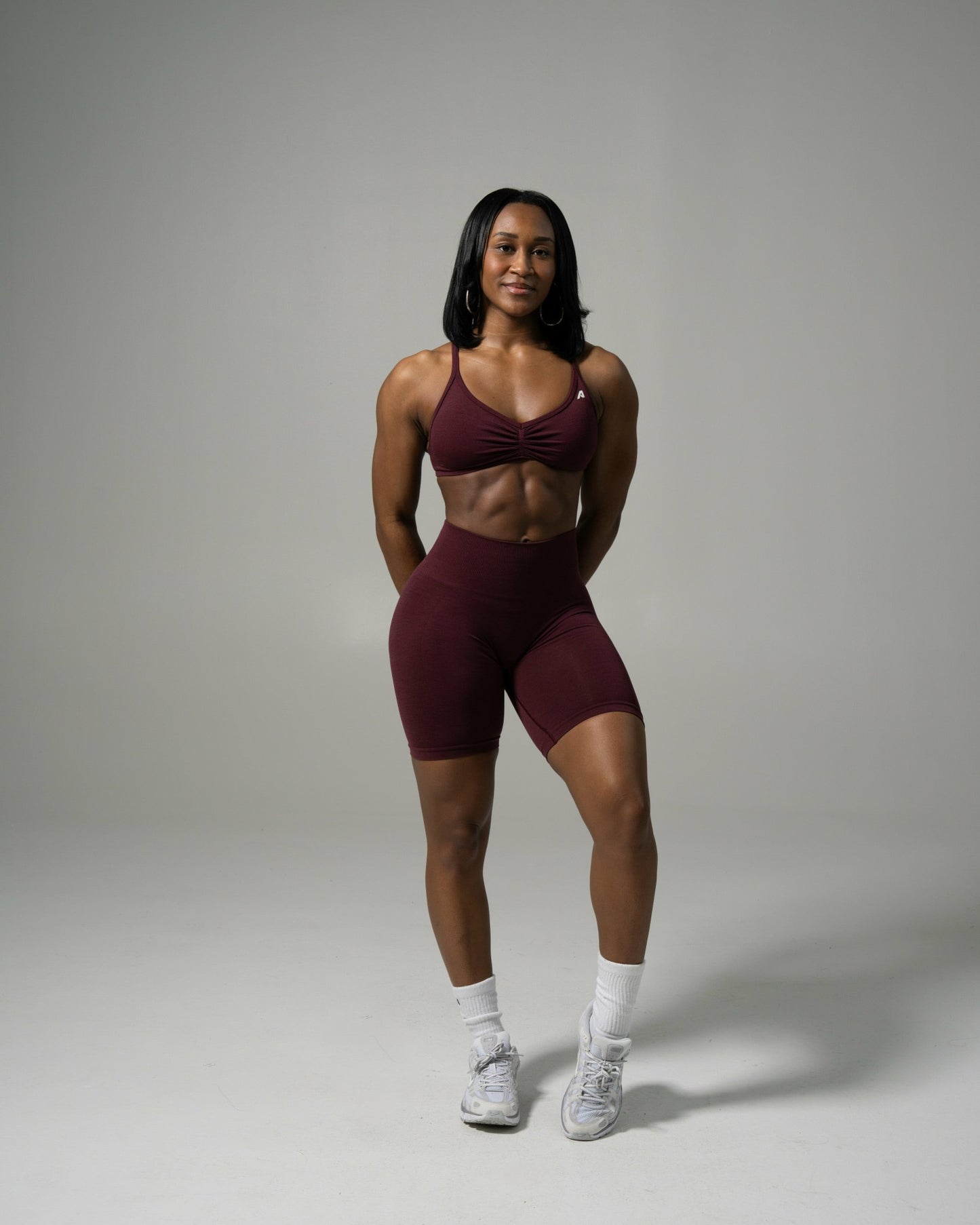 Pump Mid Rise Biker Short - Merlot | Alphalete