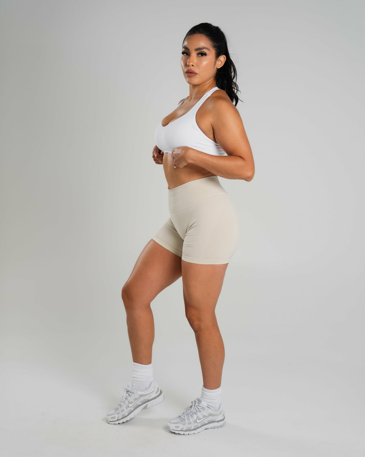 Amplify Mid Rise Short - Wheat - Workout Clothes For Women | Alphalete