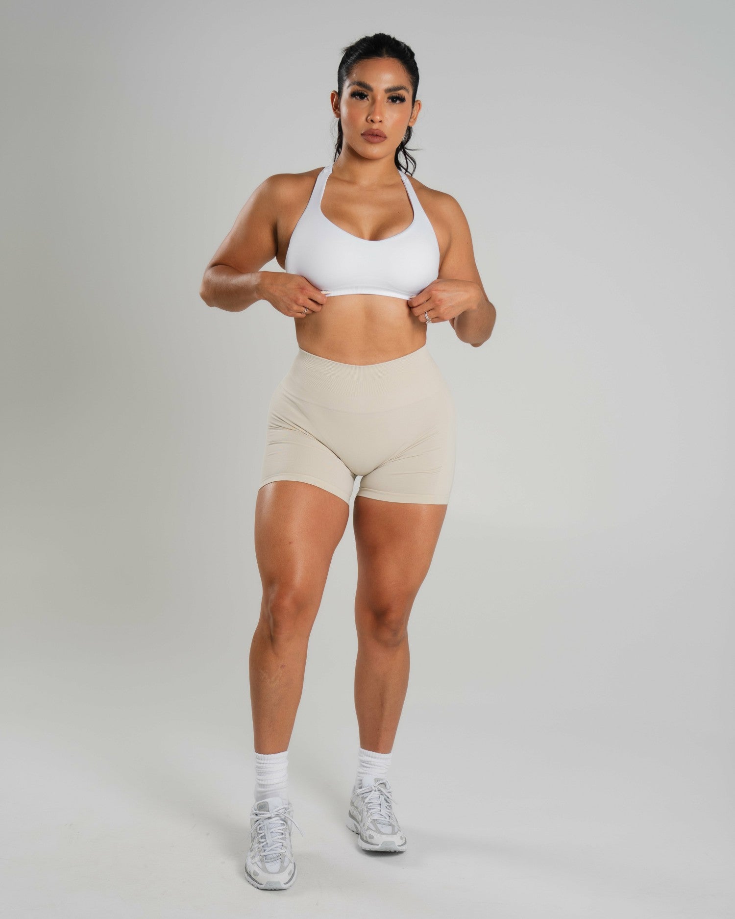 Amplify Mid Rise Short - Wheat - Workout Clothes For Women | Alphalete