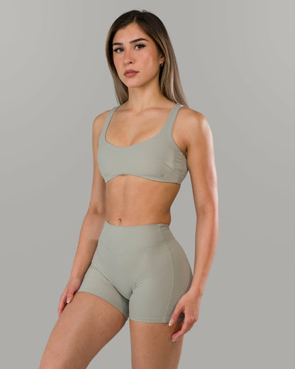 Lina Bra - Silver - Best Sports Bra | Alphalete