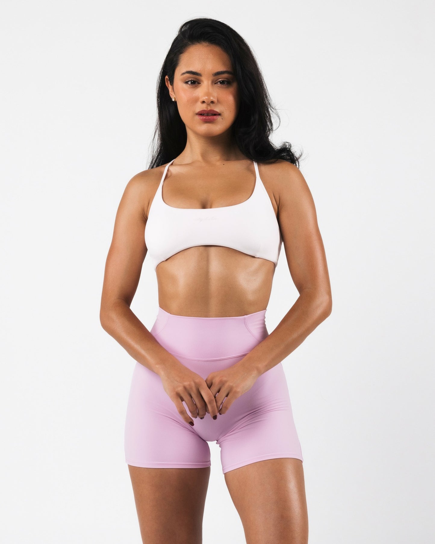 Aura Strappy Bra - White - Best Sports Bra | Alphalete