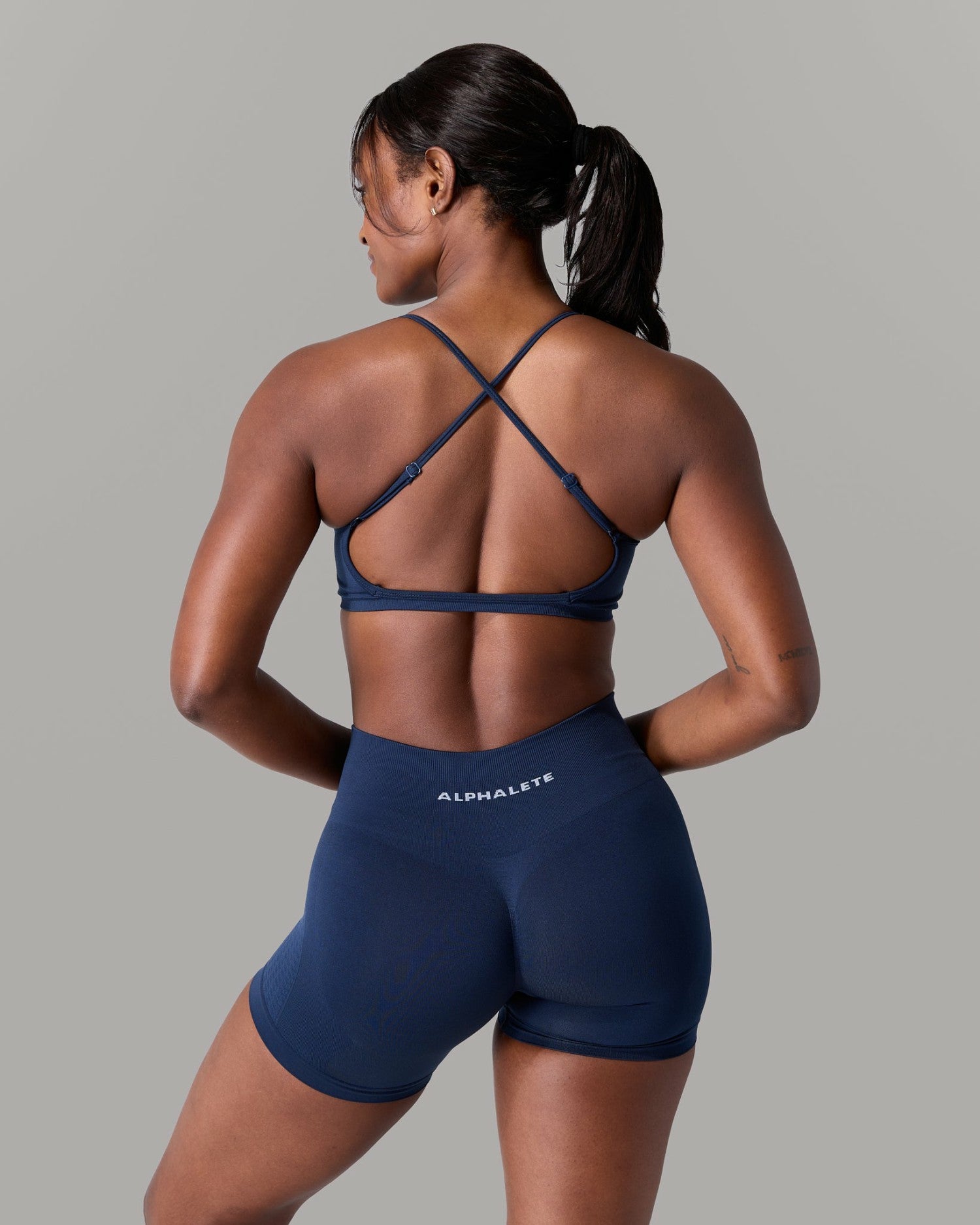 Amplify Open Back Bra - Anchor - Best Sports Bra | Alphalete
