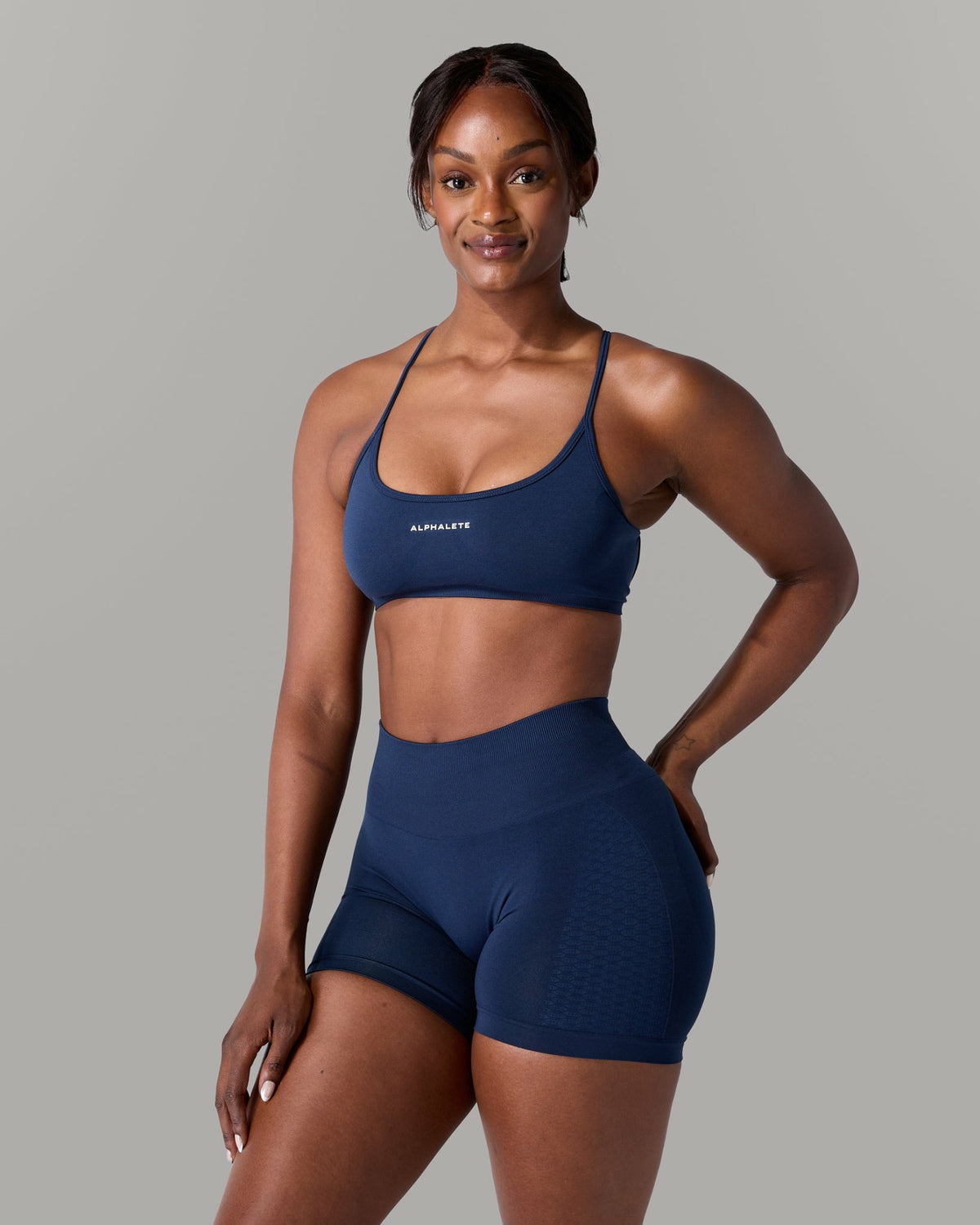 Amplify Open Back Bra - Anchor - Best Sports Bra | Alphalete