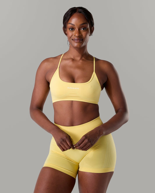 Amplify Open Back Bra - Canary - Best Sports Bra | Alphalete