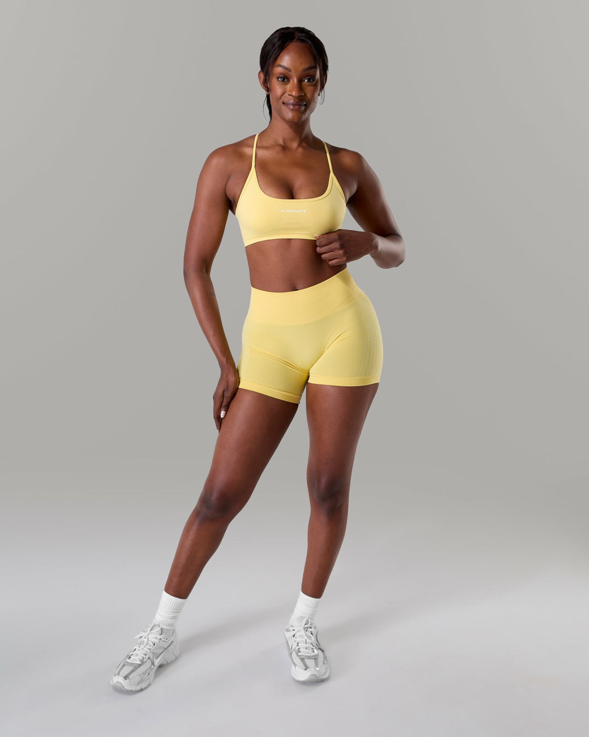 Amplify Open Back Bra - Canary - Best Sports Bra | Alphalete
