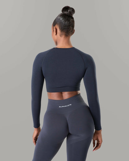 Amplify LS - Deep Navy - Workout Clothes | Alphalete