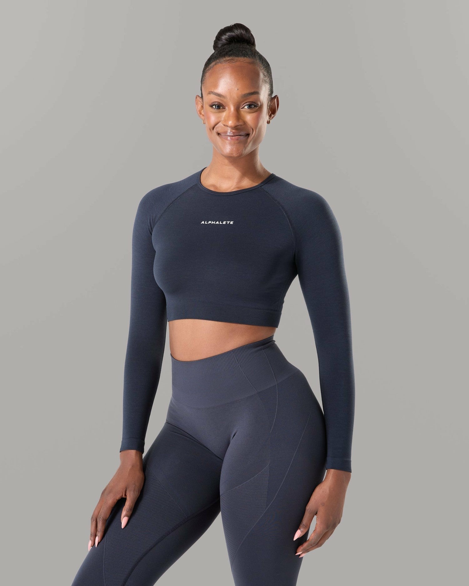 Amplify LS - Deep Navy - Workout Clothes | Alphalete
