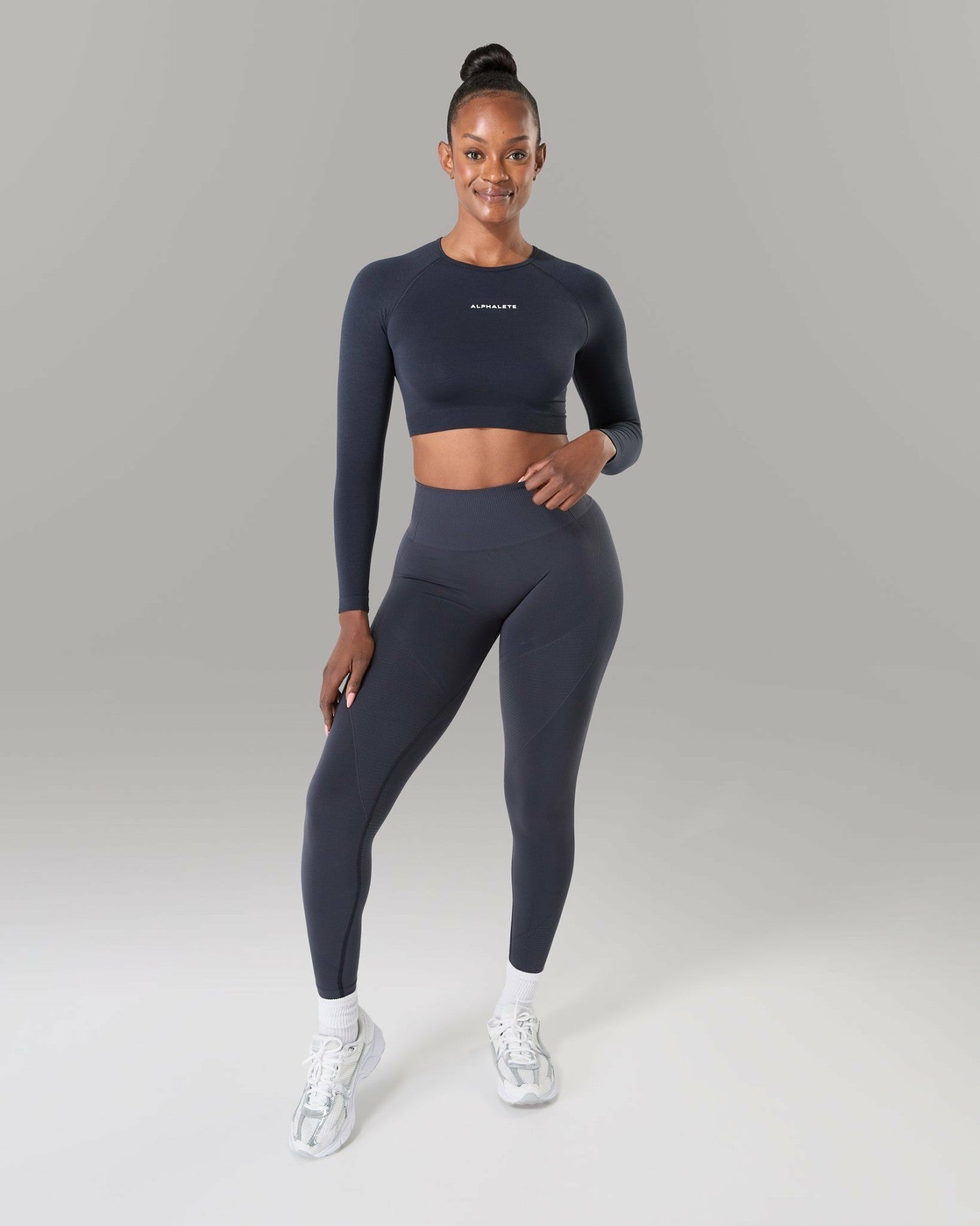 Amplify LS - Deep Navy - Workout Clothes | Alphalete