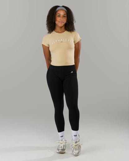 Varsity Baby Tee - Sahara - Workout Clothes For Women | Alphalete