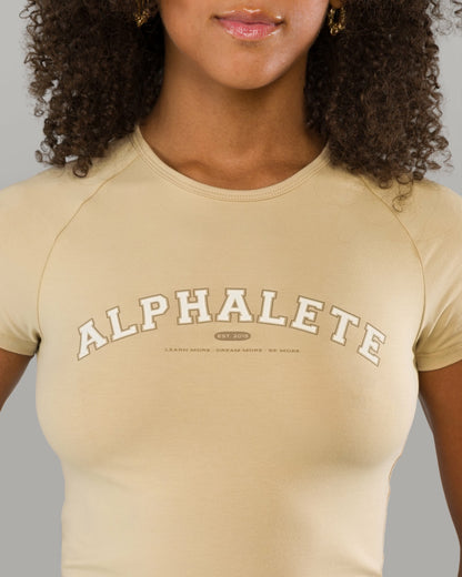 Varsity Baby Tee - Sahara - Workout Clothes For Women | Alphalete