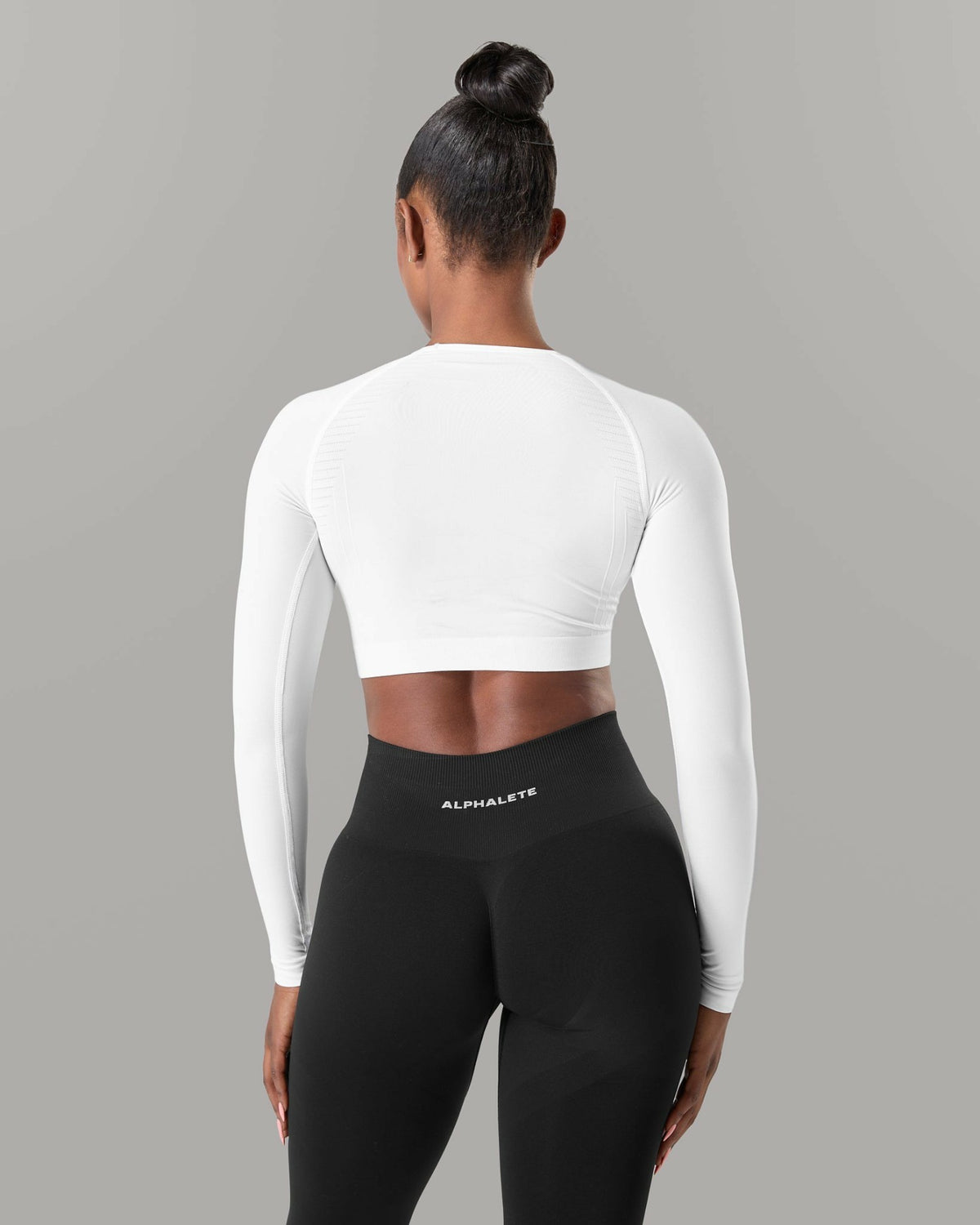 Amplify LS - White - Workout Clothes | Alphalete