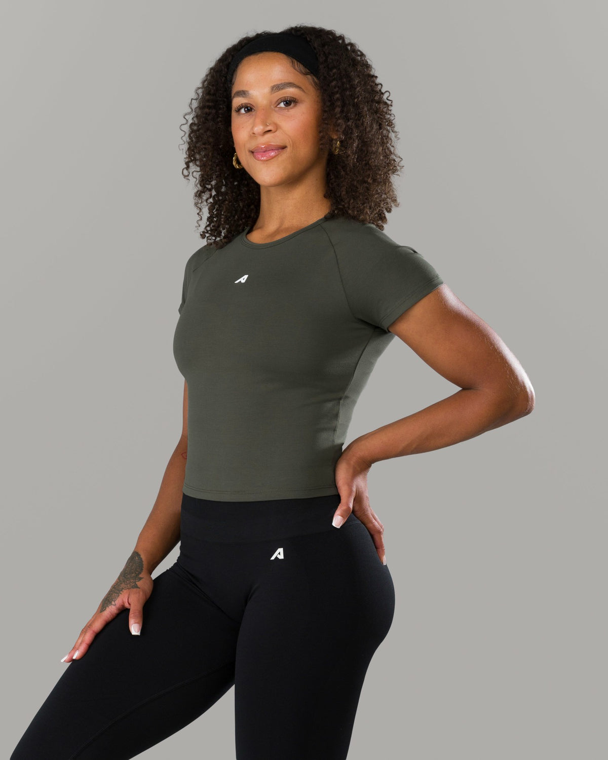 Icon Baby Tee - Pewter - Workout Clothes For Women | Alphalete