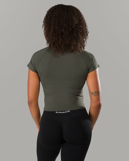 Icon Baby Tee - Pewter - Workout Clothes For Women | Alphalete