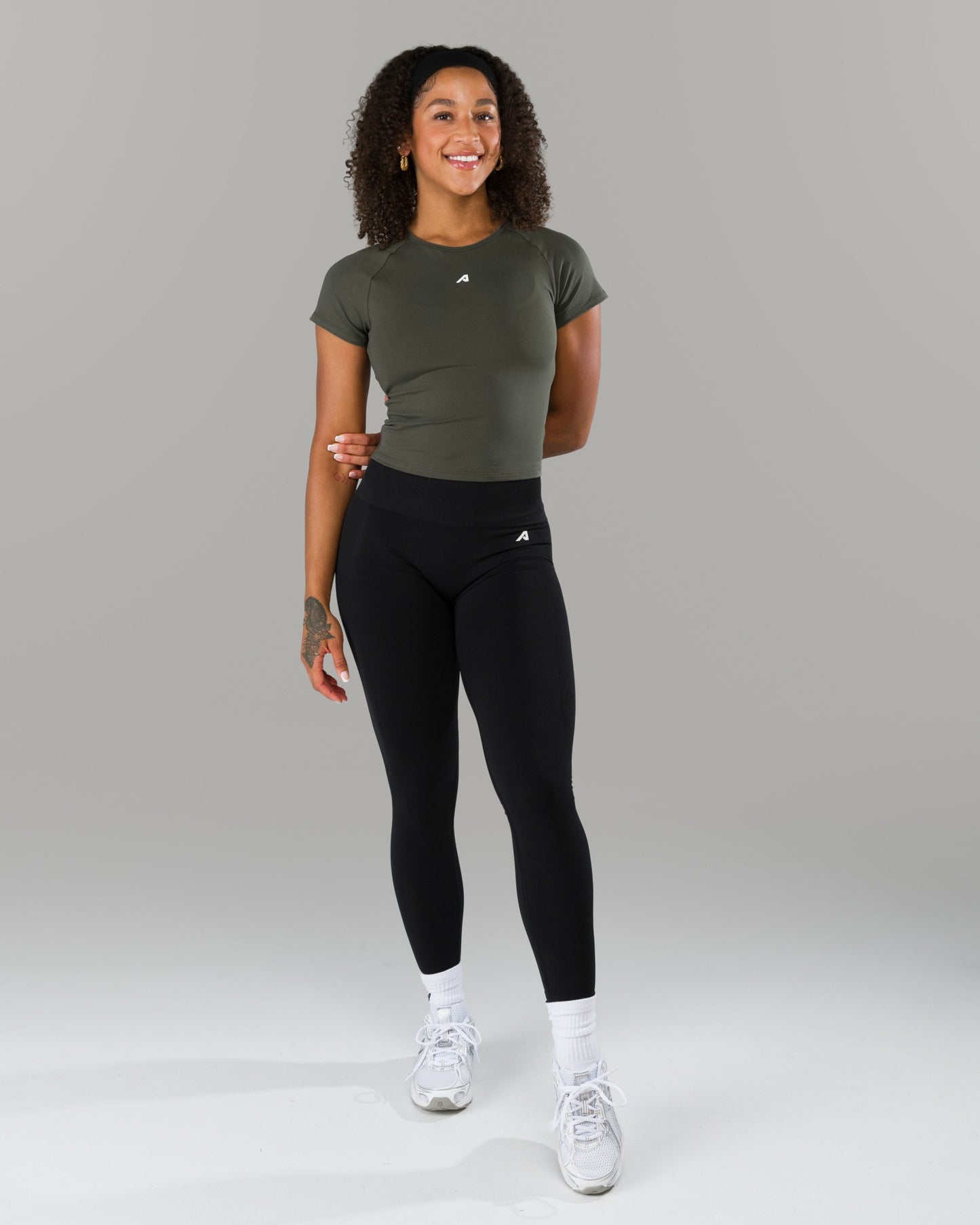 Icon Baby Tee - Pewter - Workout Clothes For Women | Alphalete