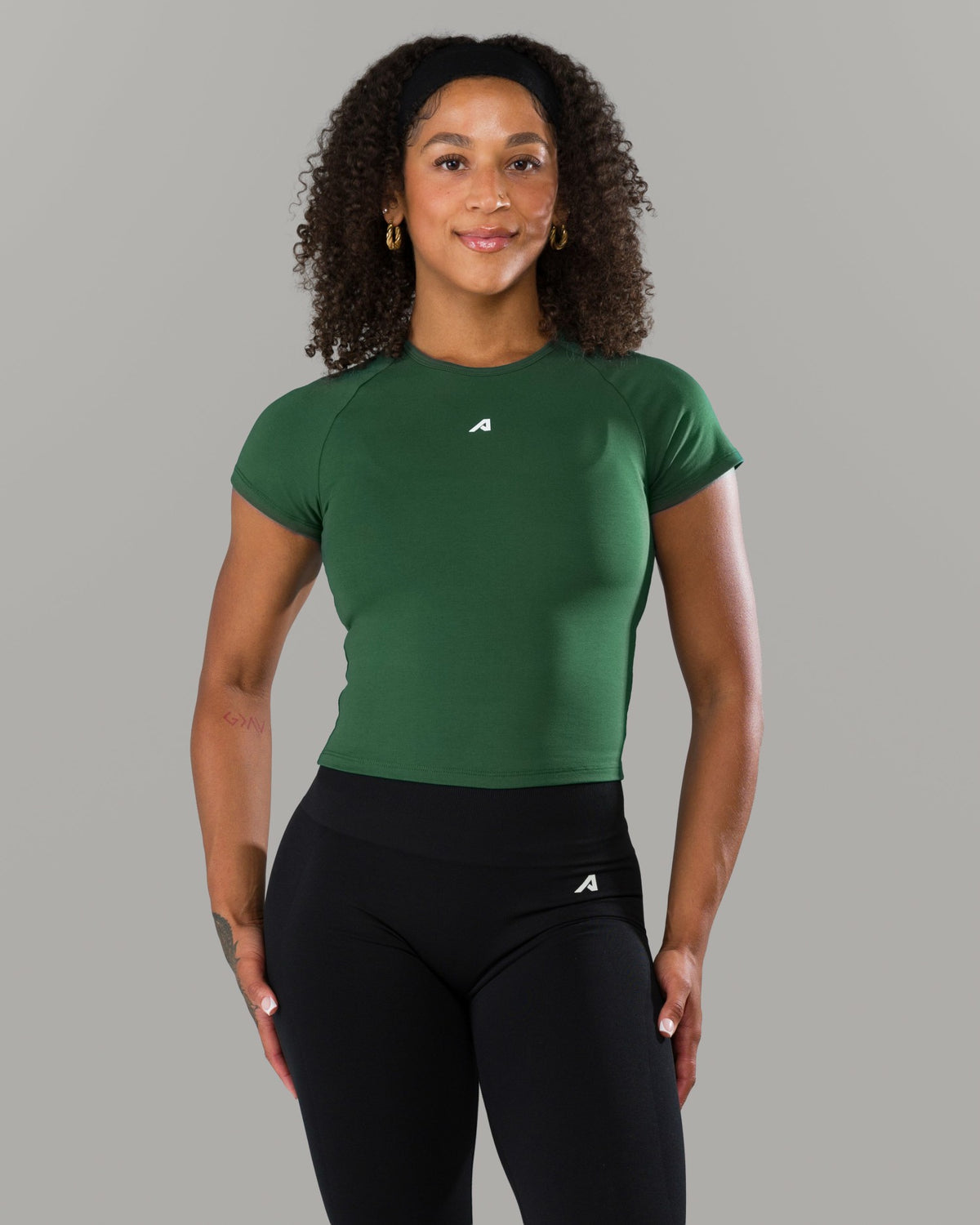 Icon Baby Tee - Court Green - Workout Clothes For Women | Alphalete
