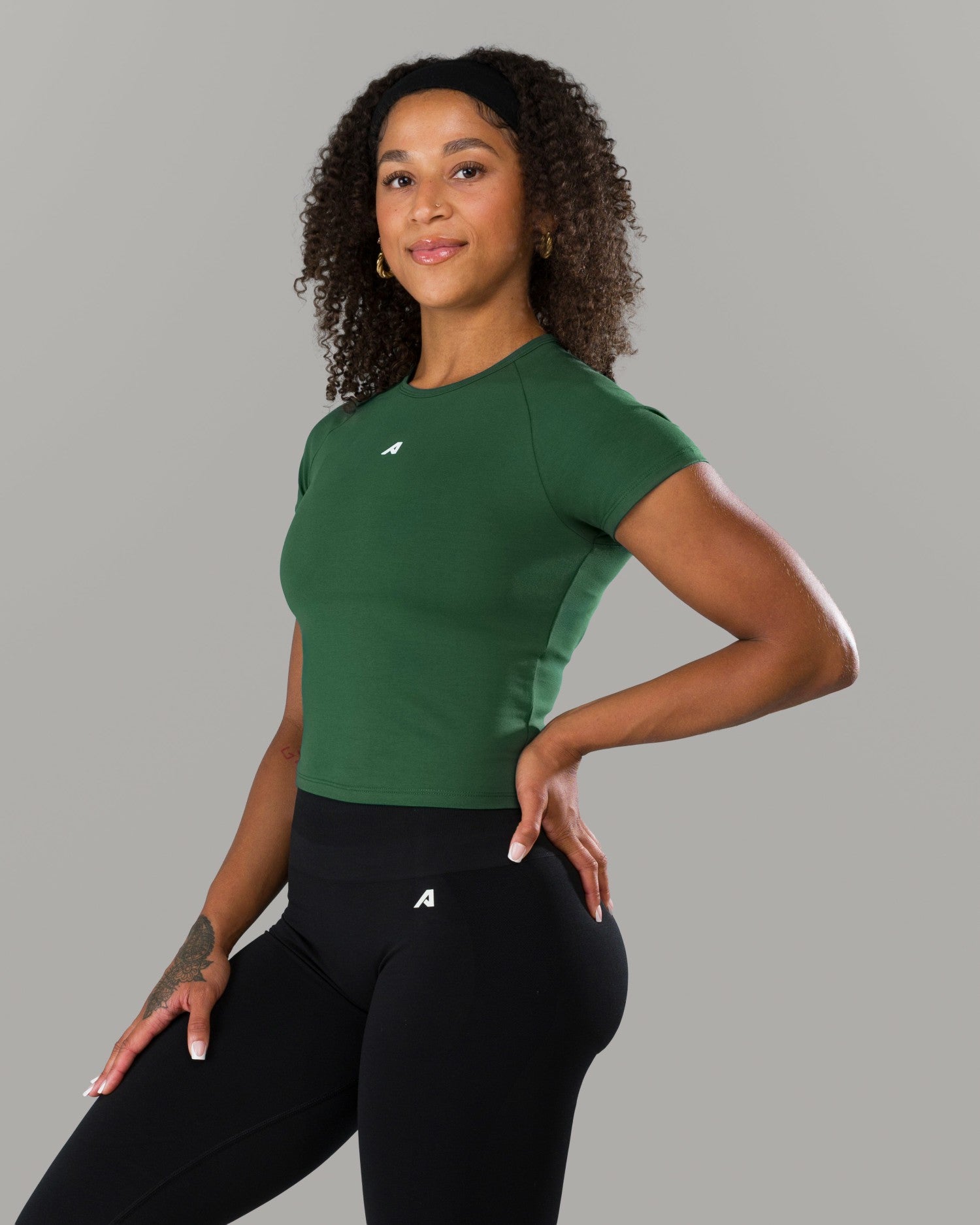 Icon Baby Tee - Court Green - Workout Clothes For Women | Alphalete