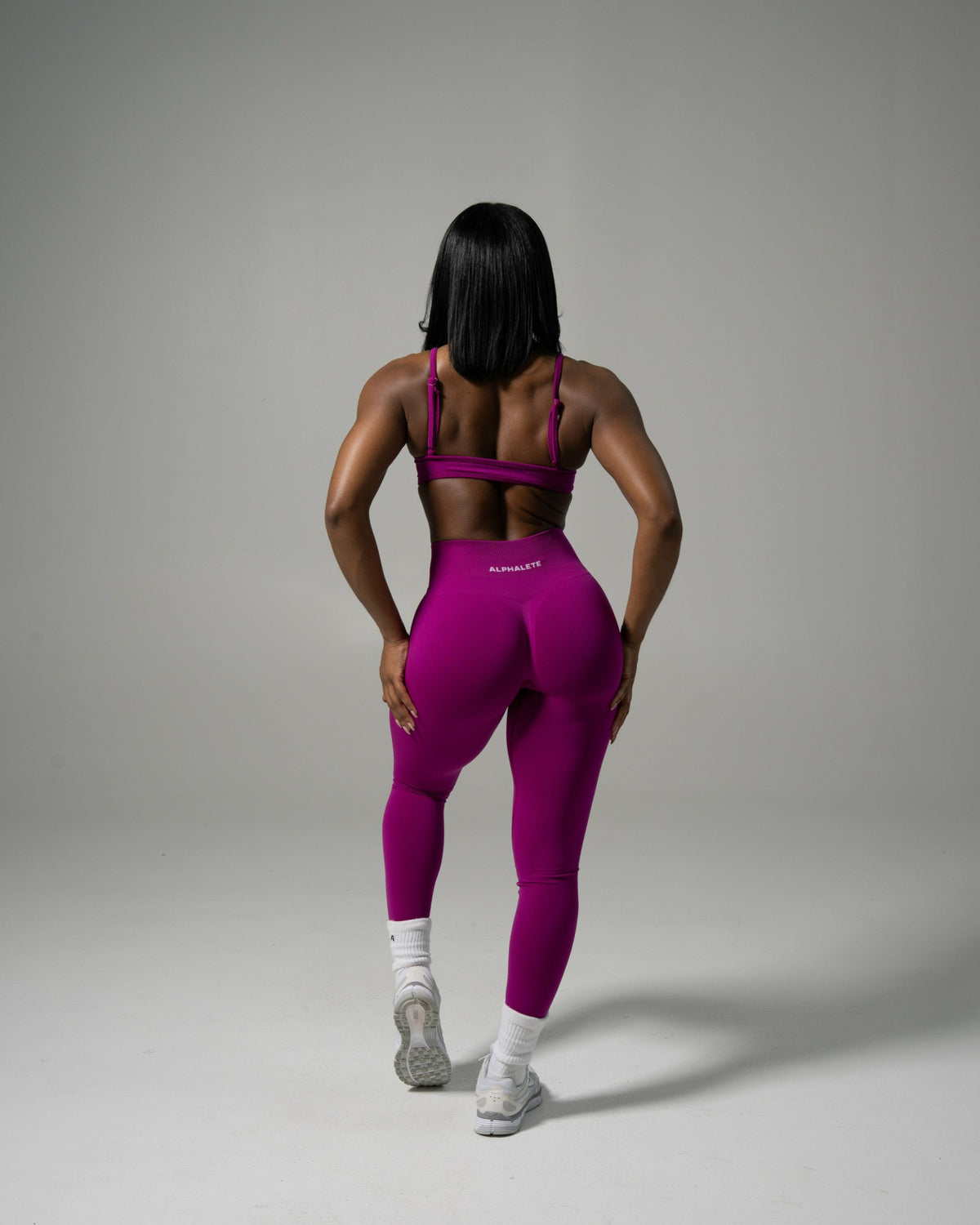 Pump Mid Rise Legging - Dark Fuchsia | Alphalete