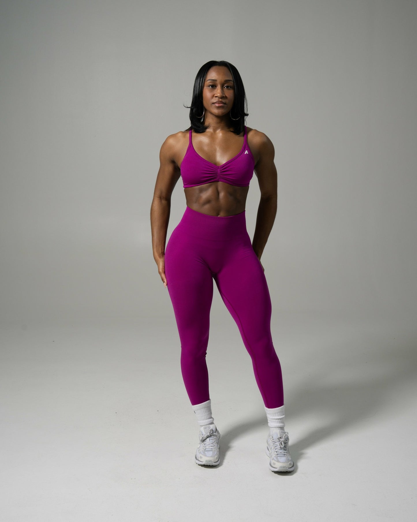 Pump Mid Rise Legging - Dark Fuchsia | Alphalete