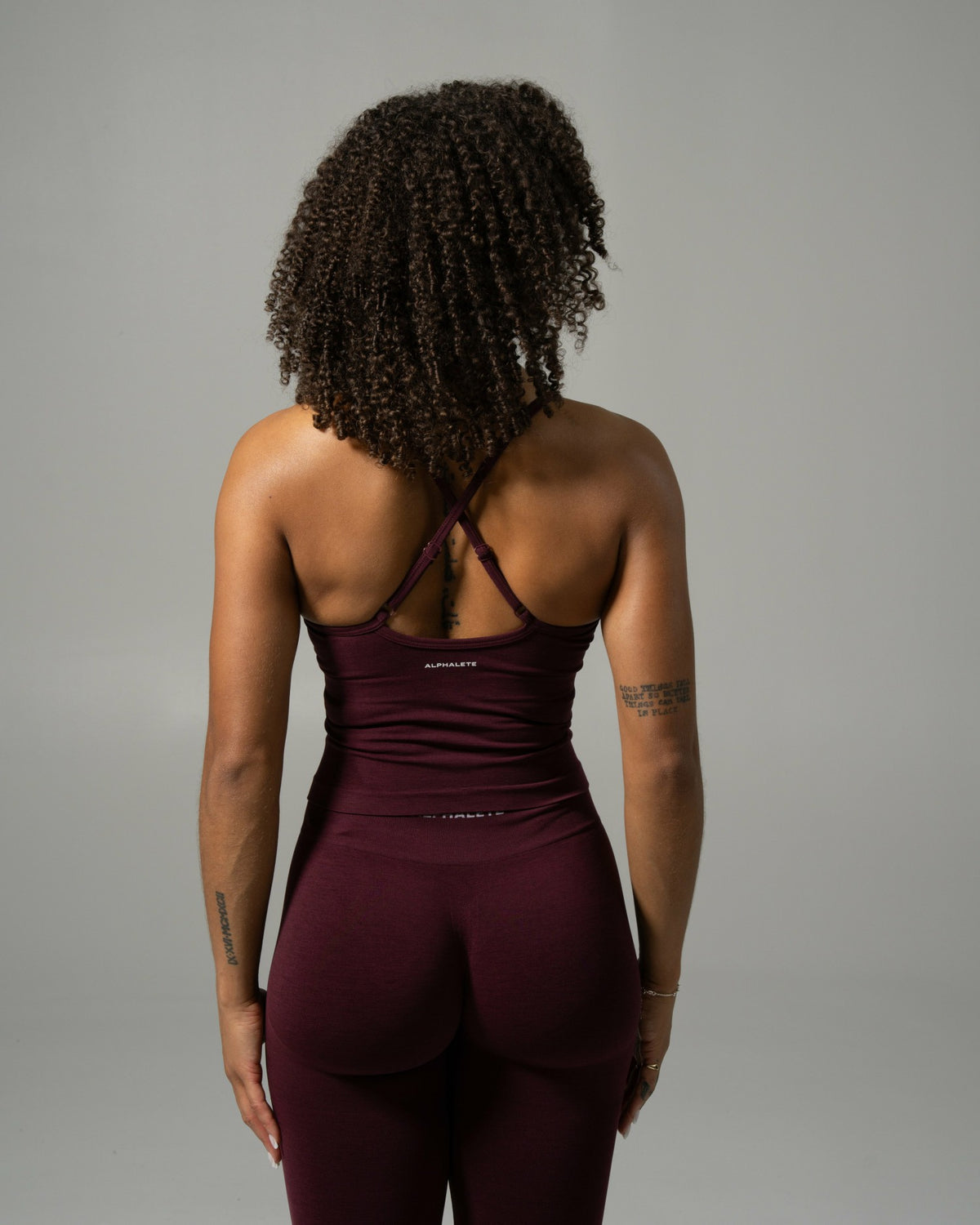 Crossed Push Tank - Merlot - Workout Clothes For Women | Alphalete