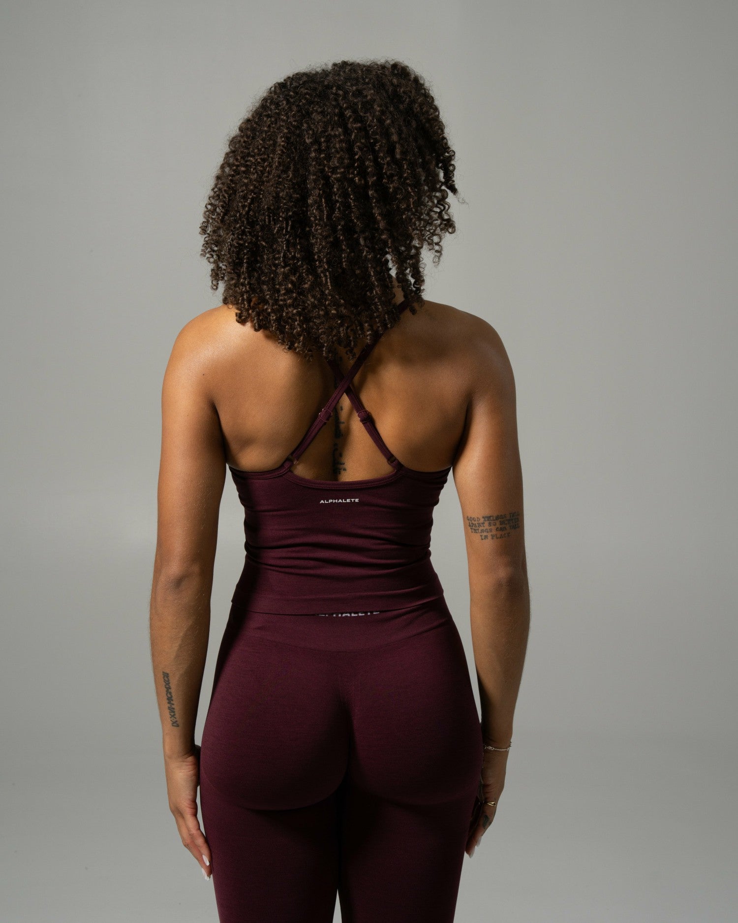 Crossed Push Tank - Merlot - Workout Clothes For Women | Alphalete